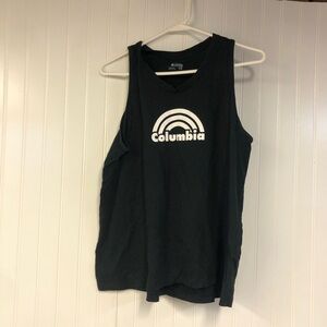 Columbia Black Tank Top Sleeveless Logo Cotton XL